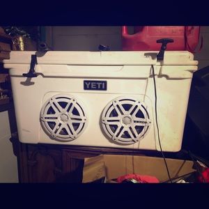 Yeti cooler with amp & speakers